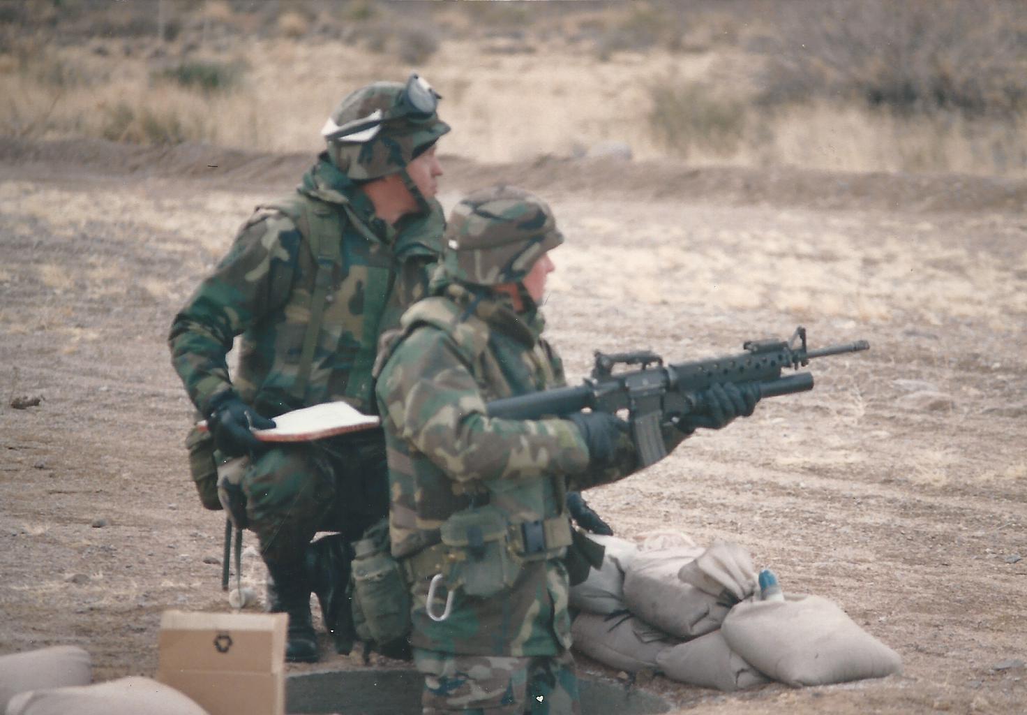 Michael coaching at M203 Range.